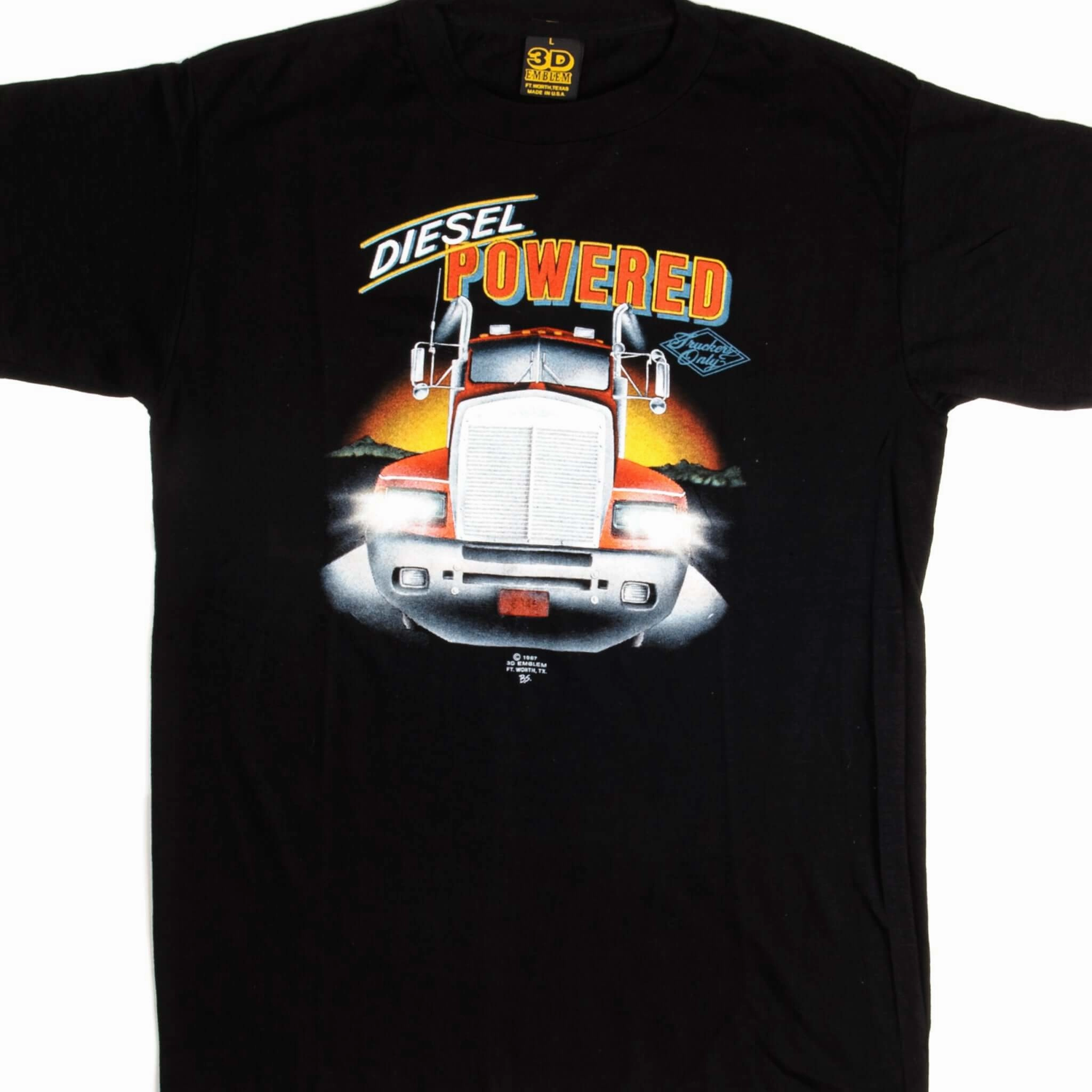 BreathableMeshLining Crew Neck Design VINTAGE 3D EMBLEM TEE SHIRT 1987 SIZE MEDIUM MADE IN USA