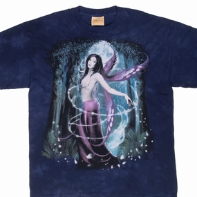 VINTAGE THE MOUNTAIN FAIRY MOON TIE DYE TEE SHIRT 2004 LARGE Timeless Must-Have Lightweight Wear