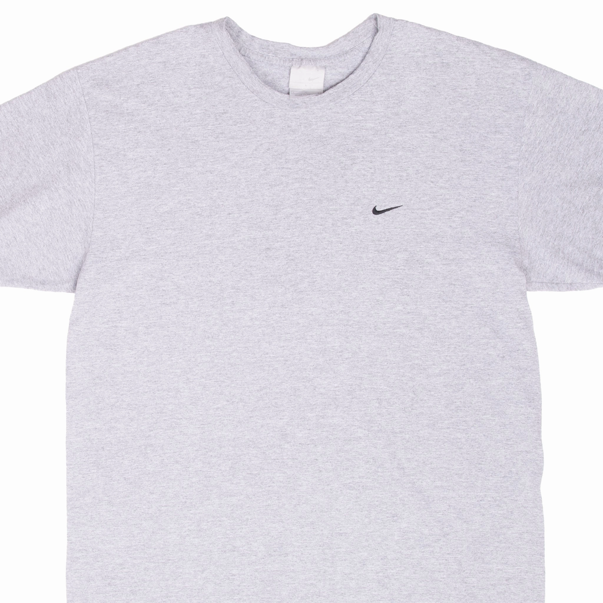 Perfectly Fit Tagless Design VINTAGE NIKE CLASSIC SWOOSH GREY TEE SHIRT 2000S LARGE
