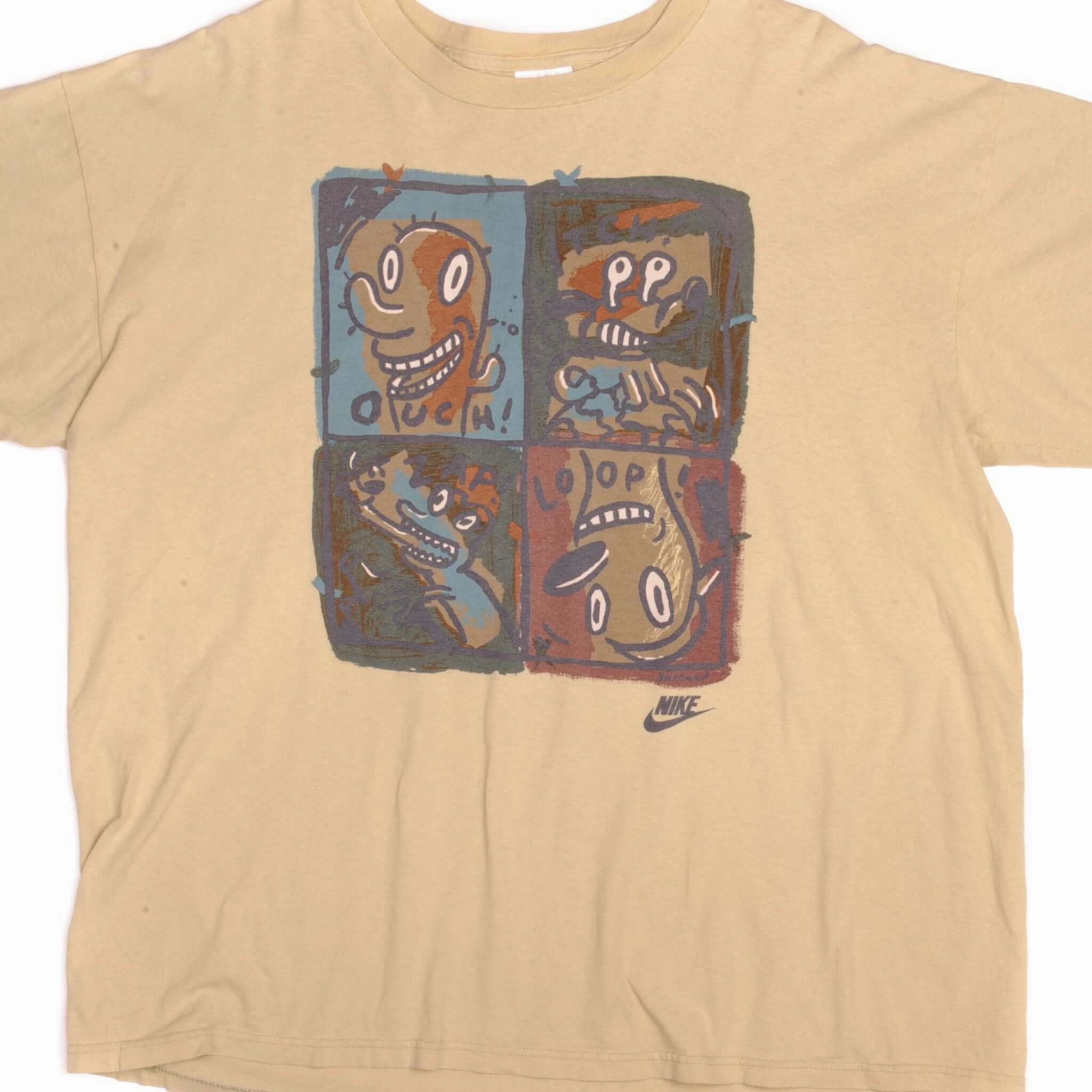 VINTAGE NIKE ACG BASEMAN TEE SHIRT 1994 SIZE XL MADE IN USA Soft Touch Texture Light Casual Wear