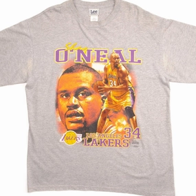 VINTAGE NBA LA LAKERS SHAQUILLE O'NEAL TEE SHIRT SIZE XL Fashion Layering Layer-Friendly