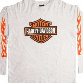 VINTAGE HARLEY DAVIDSON LONG SLEEVES TEE SHIRT SIZE XL Layered Sleeve