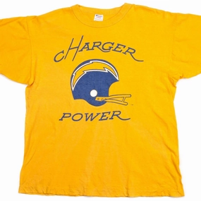 VINTAGE CHAMPION CHARGER POWER TEE SHIRT 1969-EARLY 1980S SIZE MEDIUM MADE IN USA NonIronTechnology