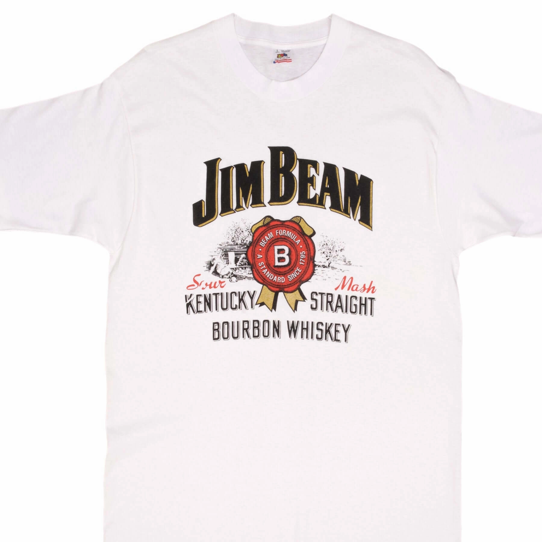 short sleeved VINTAGE JIM BEAM BOURBON 1990S TEE SHIRT SIZE LARGE MADE IN USA