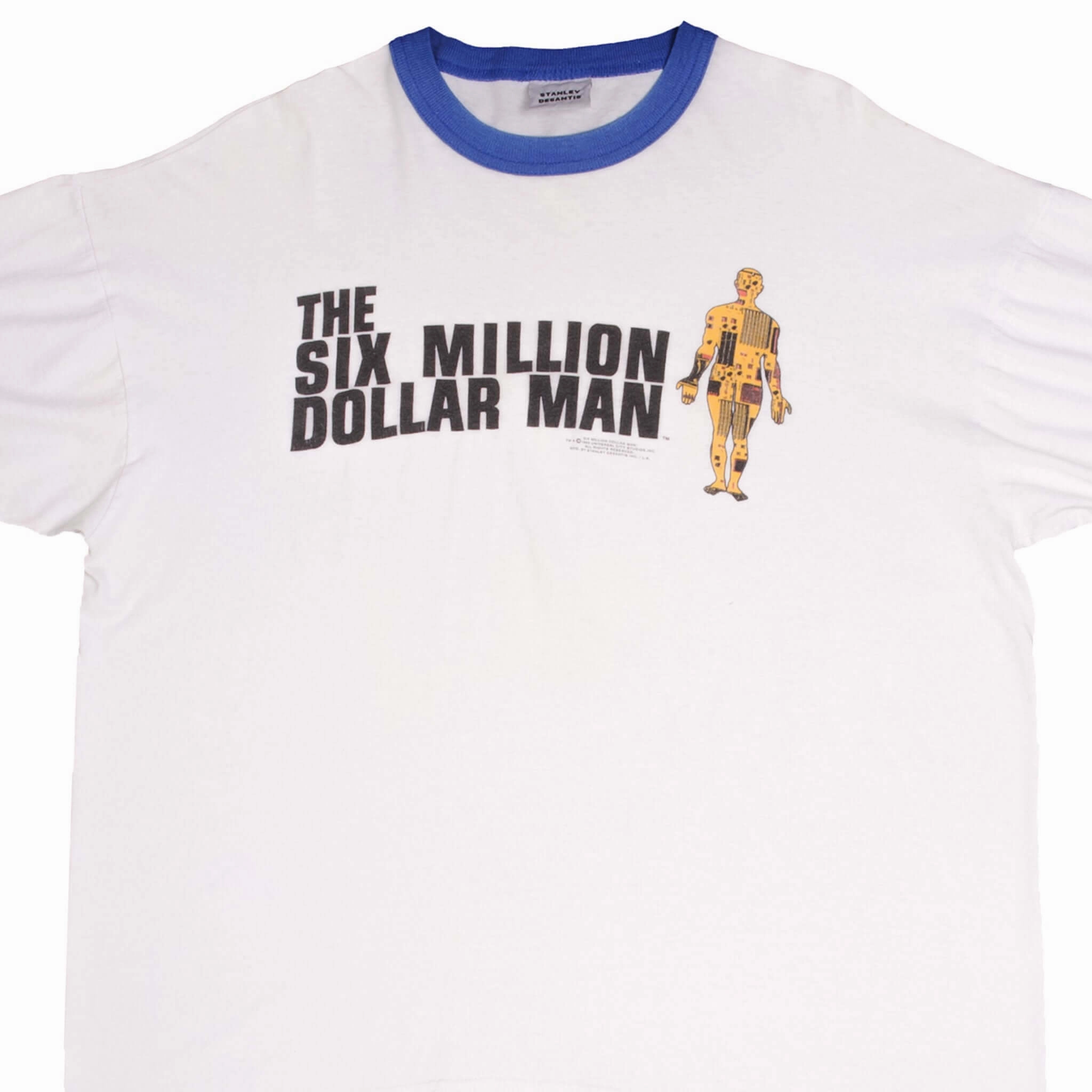 VINTAGE THE SIX MILLION DOLLAR MAN STANLEY DESANTIS TEE SHIRT 1995 XL MADE USA Non Restrictive Silhouette