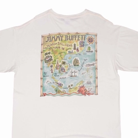 Lace trim VINTAGE JIMMY BUFFETT THE YEAR STILL HERE 2008 TEE SHIRT SIZE XL