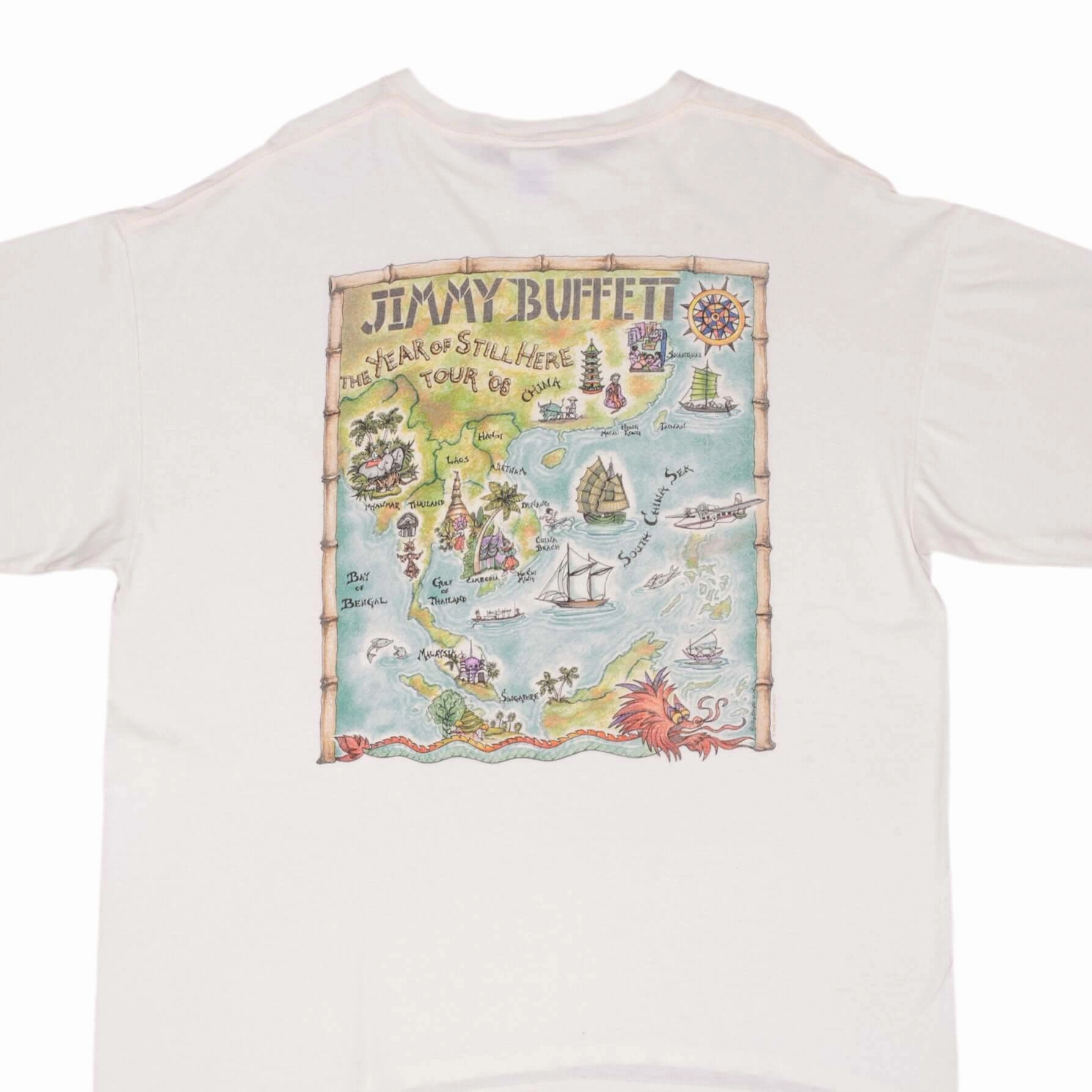 Lace trim VINTAGE JIMMY BUFFETT THE YEAR STILL HERE 2008 TEE SHIRT SIZE XL
