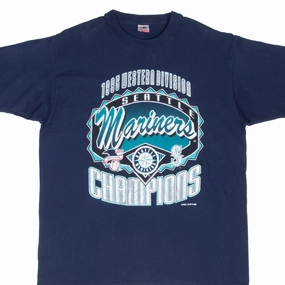 VINTAGE MLB SEATTLE MARINERS WESTERN CHAMPION 1995 TEE SHIRT XL MADE IN USA Fresh Vibes