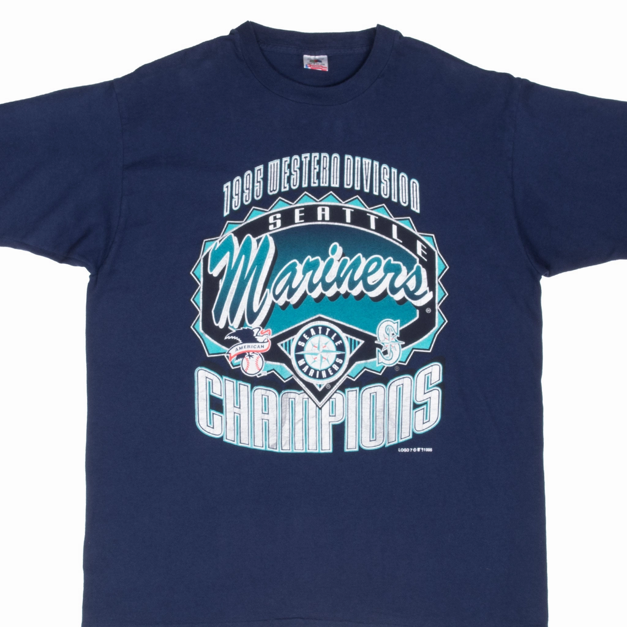 VINTAGE MLB SEATTLE MARINERS WESTERN CHAMPION 1995 TEE SHIRT XL MADE IN USA Fresh Vibes