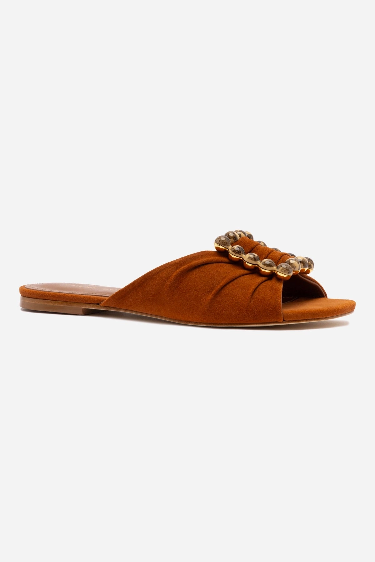 Coral Path Chloe Gosselin by Larroud?? Nova Flat In Chestnut Suede
