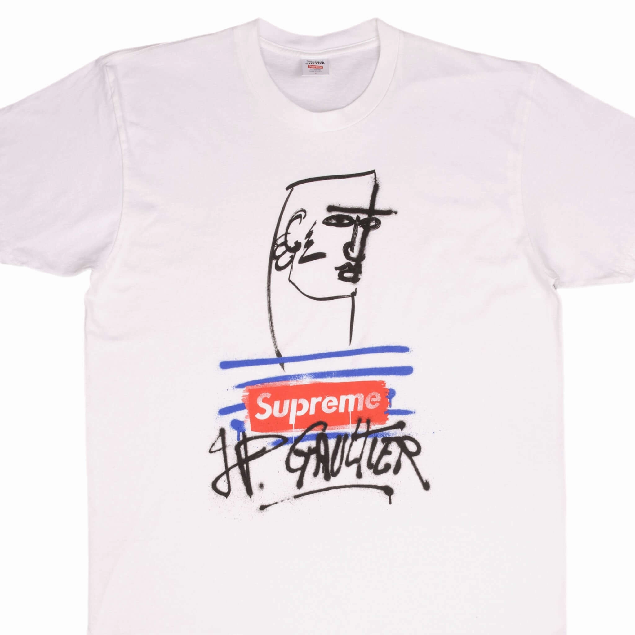 SUPREME X JEAN PAUL GAULTIER GRAFITI BOX LOGO SS19 TEE SHIRT LARGE MADE IN USA Breathable touch Chill Comfort