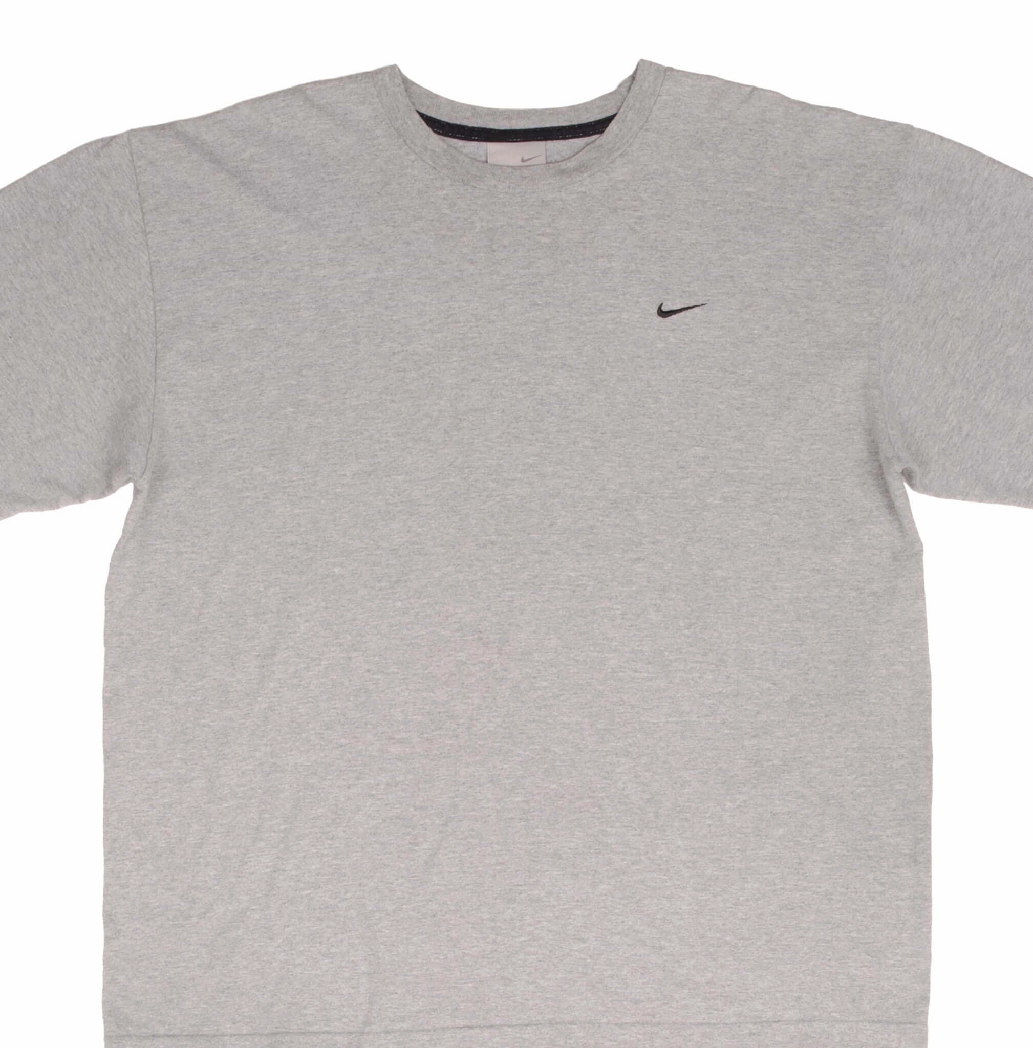 VINTAGE NIKE CLASSIC SWOOSH GREY TEE SHIRT 2000S SIZE LARGE Relaxed Comfort Wear
