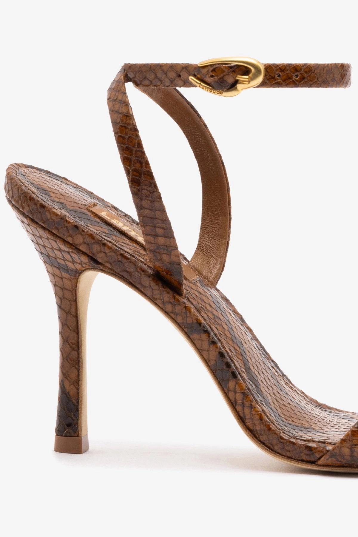 Veronina Sandal In Oud Python Embossed Leather Contoured Shape