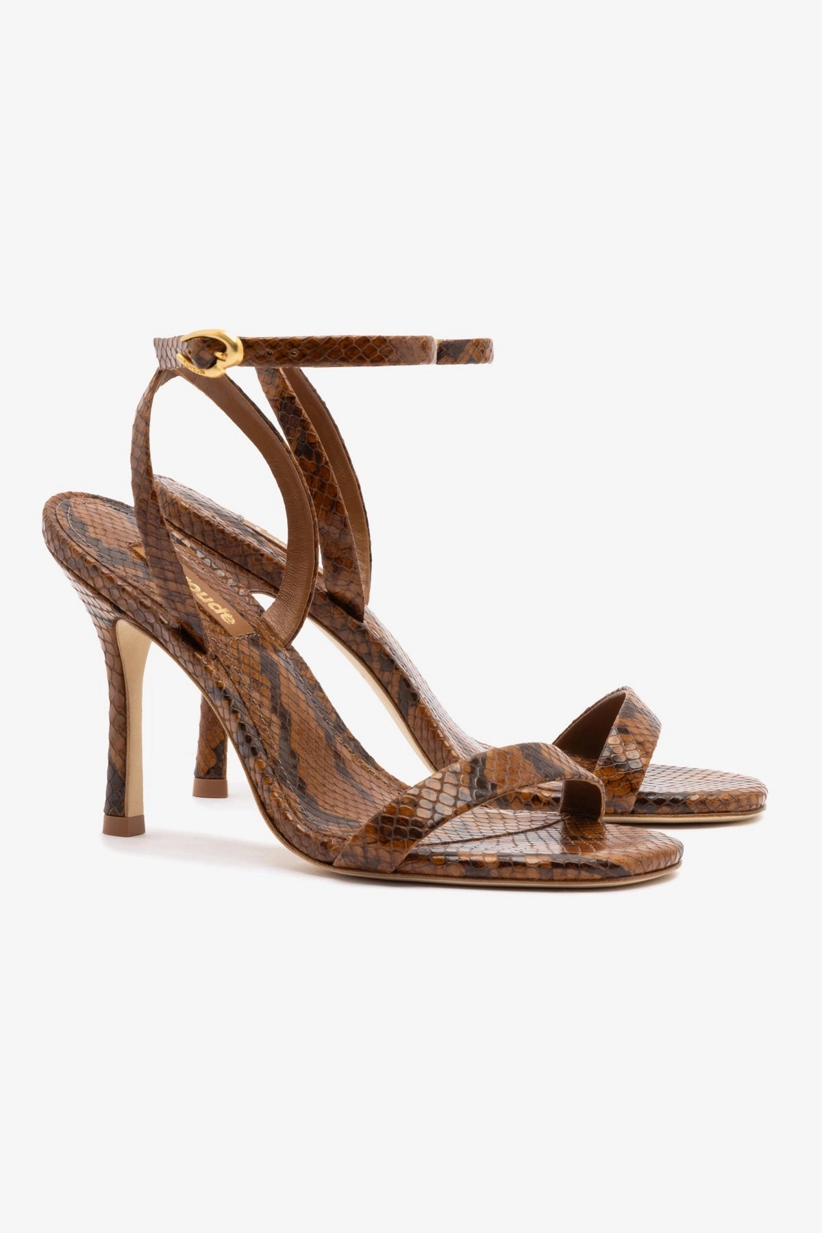 Veronina Sandal In Oud Python Embossed Leather Anti Slip Traction