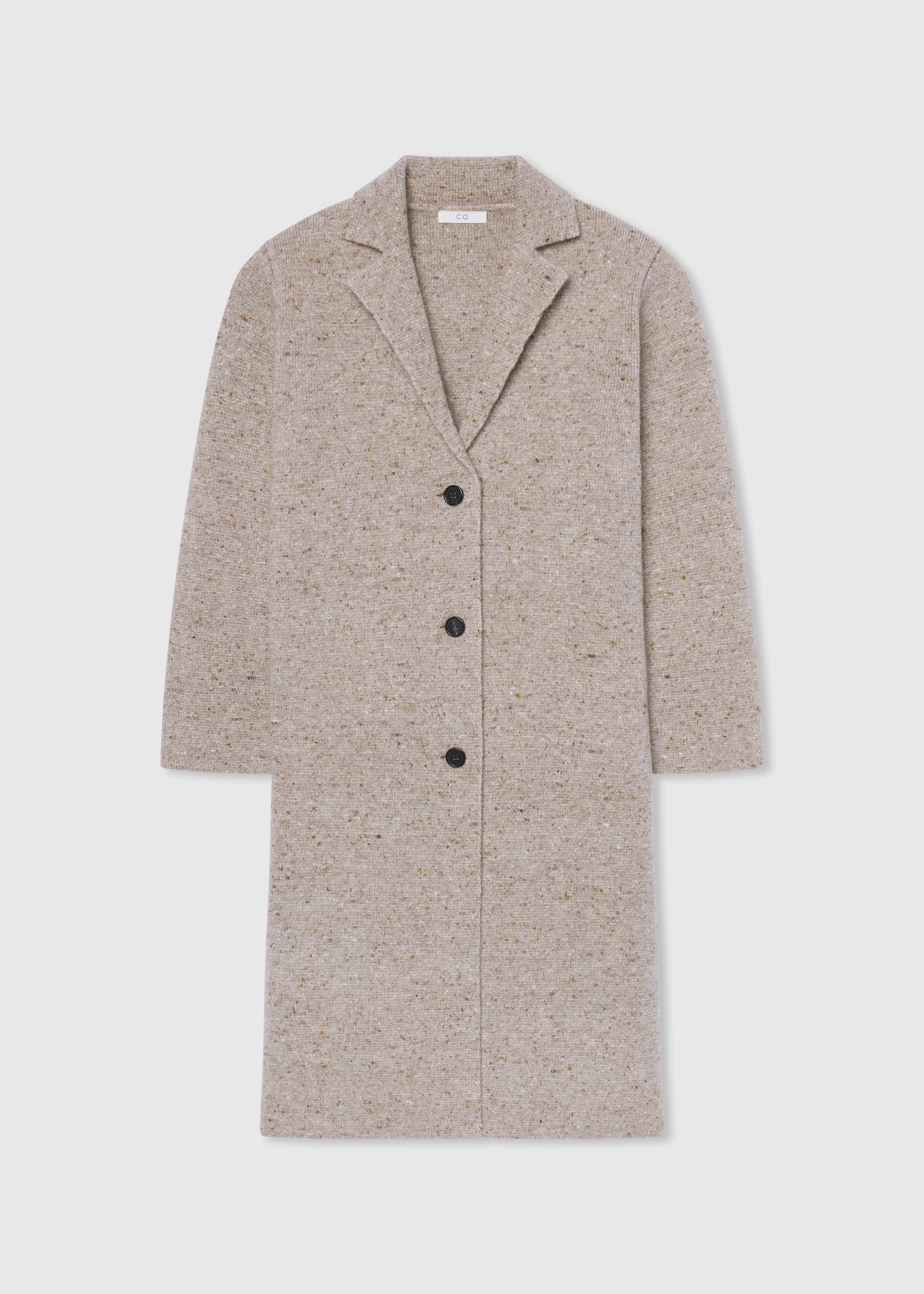 second - hand Sweater Coat in Wool Cashmere Tweed - Antelope