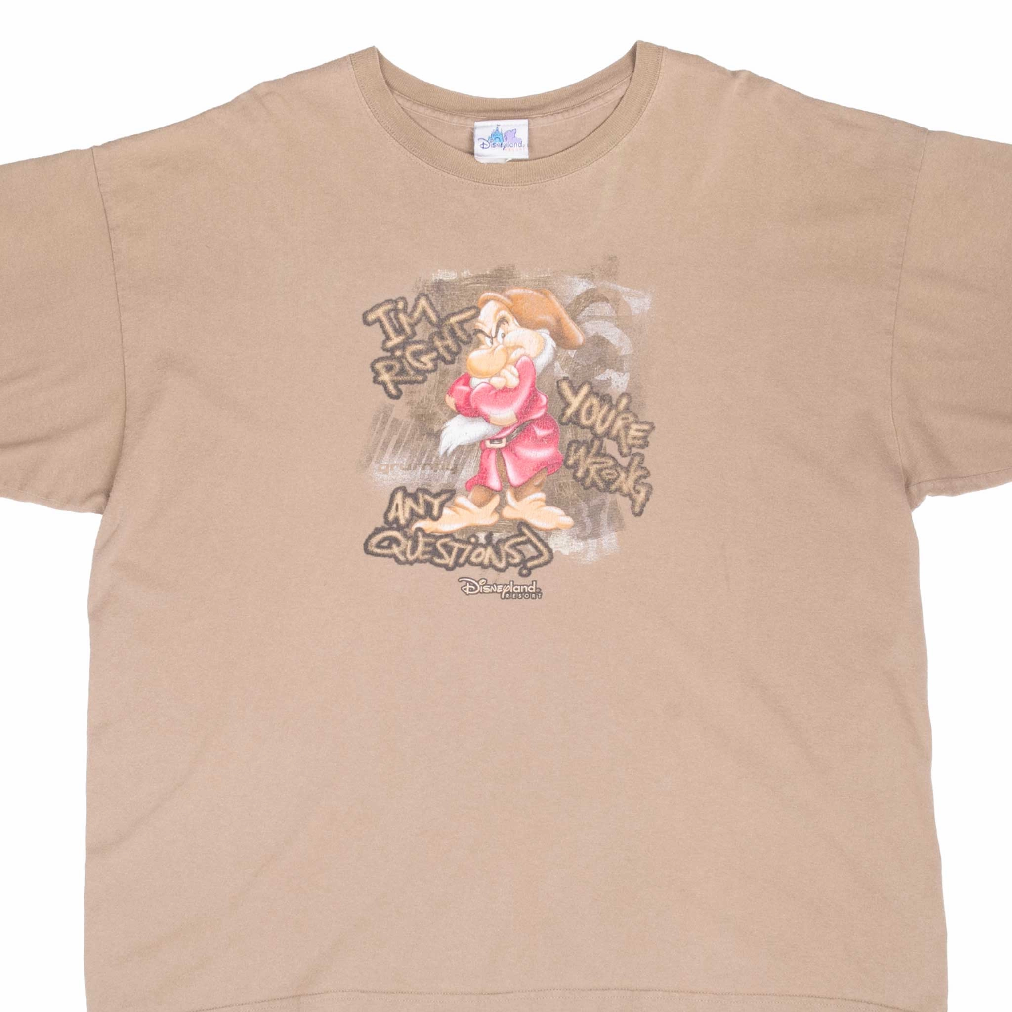 Effortless Look Everyday Wear VINTAGE DISNEY SNOW WHITE GRUMPY DWARF TEE SHIRT 2000S 2XL