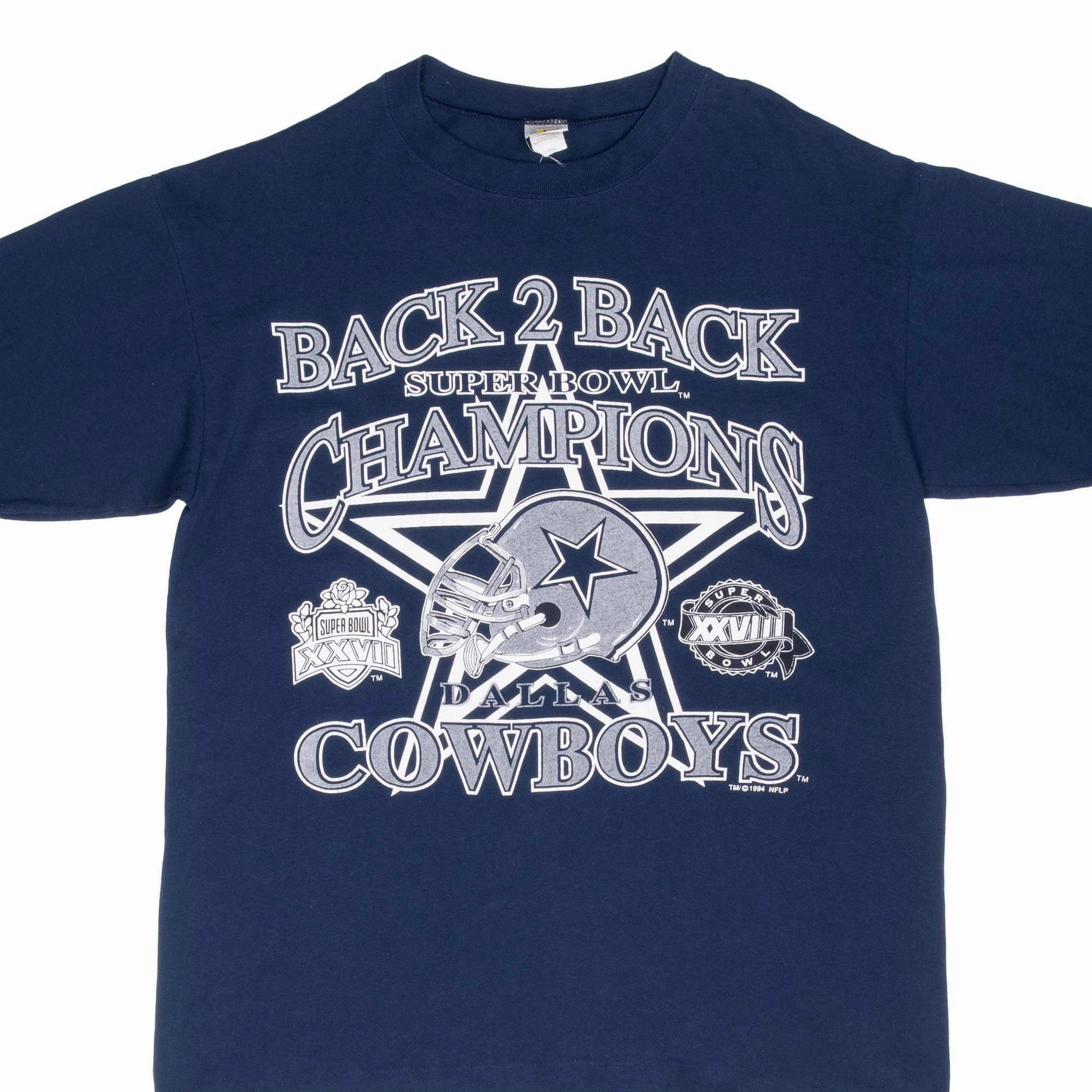 Non Iron Finish VINTAGE NFL DALLAS COWBOYS SUPER BOWL CHAMPIONS 1994 TEE SHIRT LARGE MADE USA