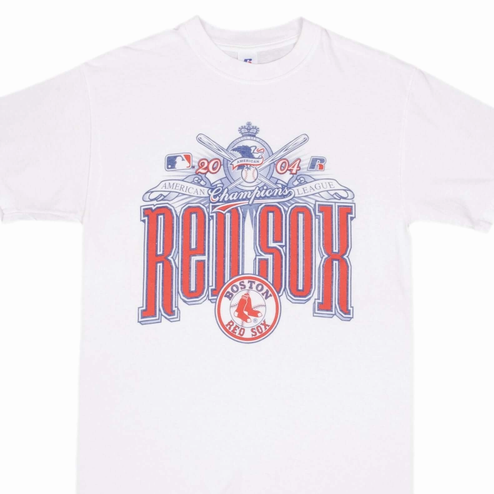 VINTAGE MLB BOSTON RED SOX CHAMPIONS 2004 TEE SHIRT SIZE MEDIUM Seam Free Edging