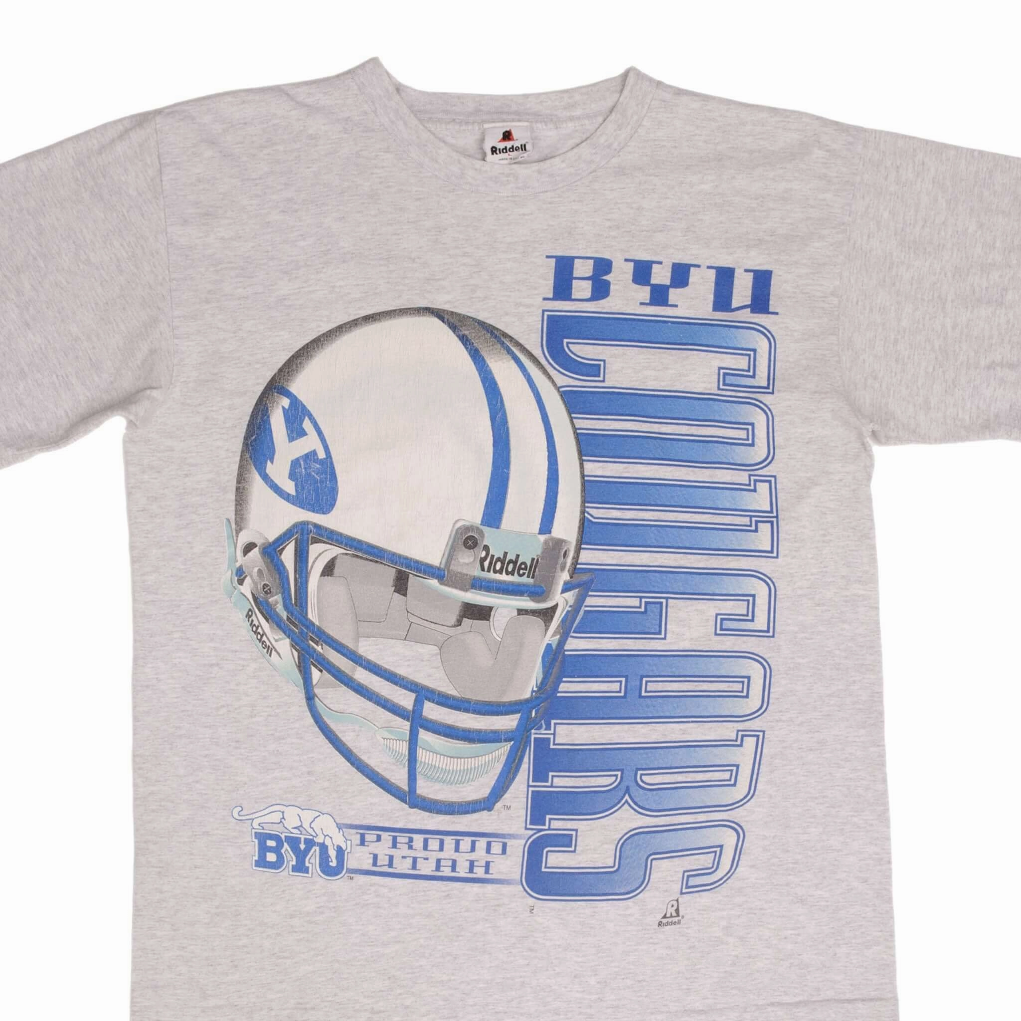 Roomy Waistband VINTAGE NCAA BYU COUGARS FOOTBALL 1990S TEE SHIRT SIZE LARGE MADE IN USA