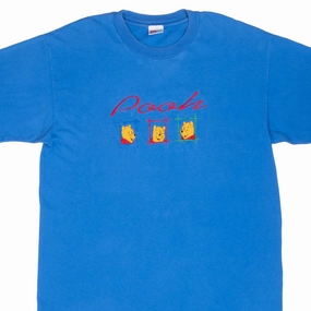 Non Restrictive Silhouette Smooth Flatlock Stitching VINTAGE DISNEY WINNIE THE POOH EMBROIDERED 1990S TEE SHIRT LARGE