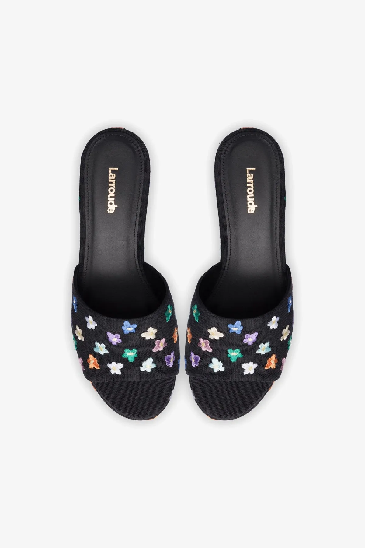 Miso Platform Sandal In Black Linen Modern Footwear Everyday Basic