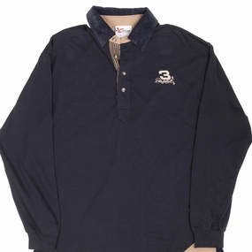 Layered Collar Structure VINTAGE NASCAR DALE EARNHARDT LONG SLEEVE RUGBY POLO SHIRT 1990S LARGE