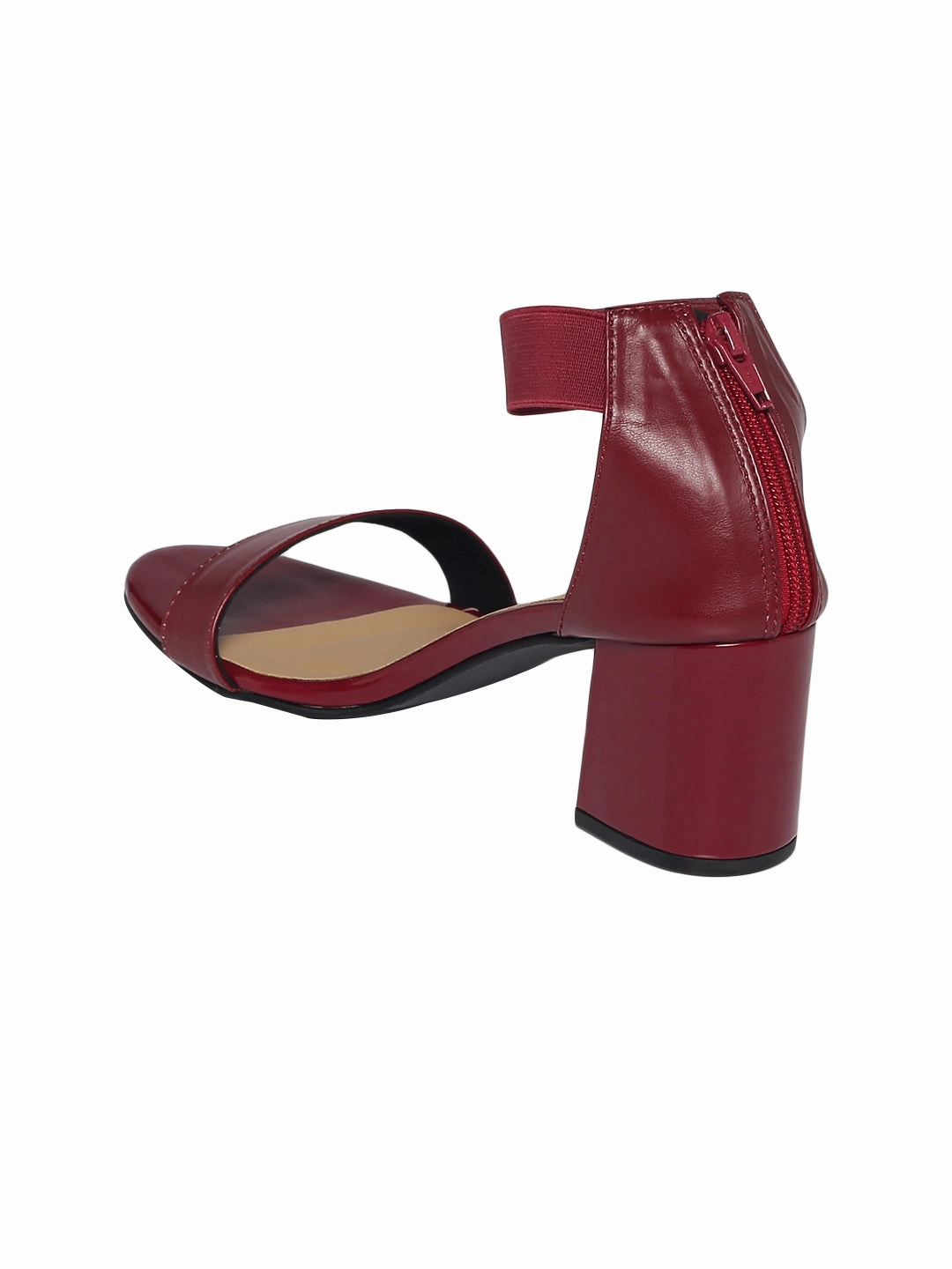 Tiana Maroon Block Heels Bridal Heel Sandals