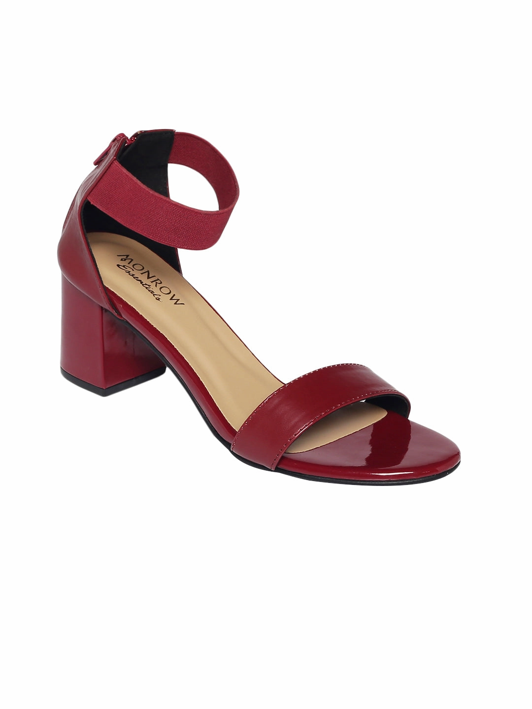 Tiana Maroon Block Heels Trendy Mood