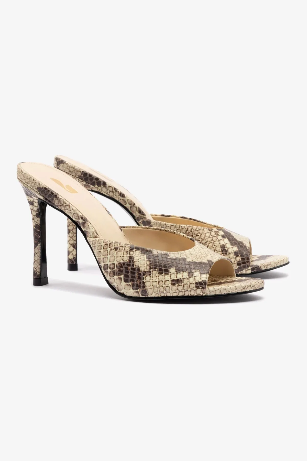 Jasmine Hi Mule In Snake Printed Neutral Foot Support