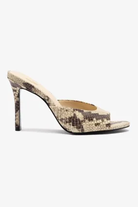 clean look Jasmine Hi Mule In Snake Printed Neutral