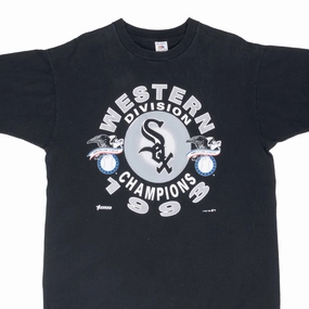 VINTAGE MLB CHICAGO WHITE SOX 1993 TEE SHIRT XL MADE IN USA Self Fabric Tape Water Based Ink