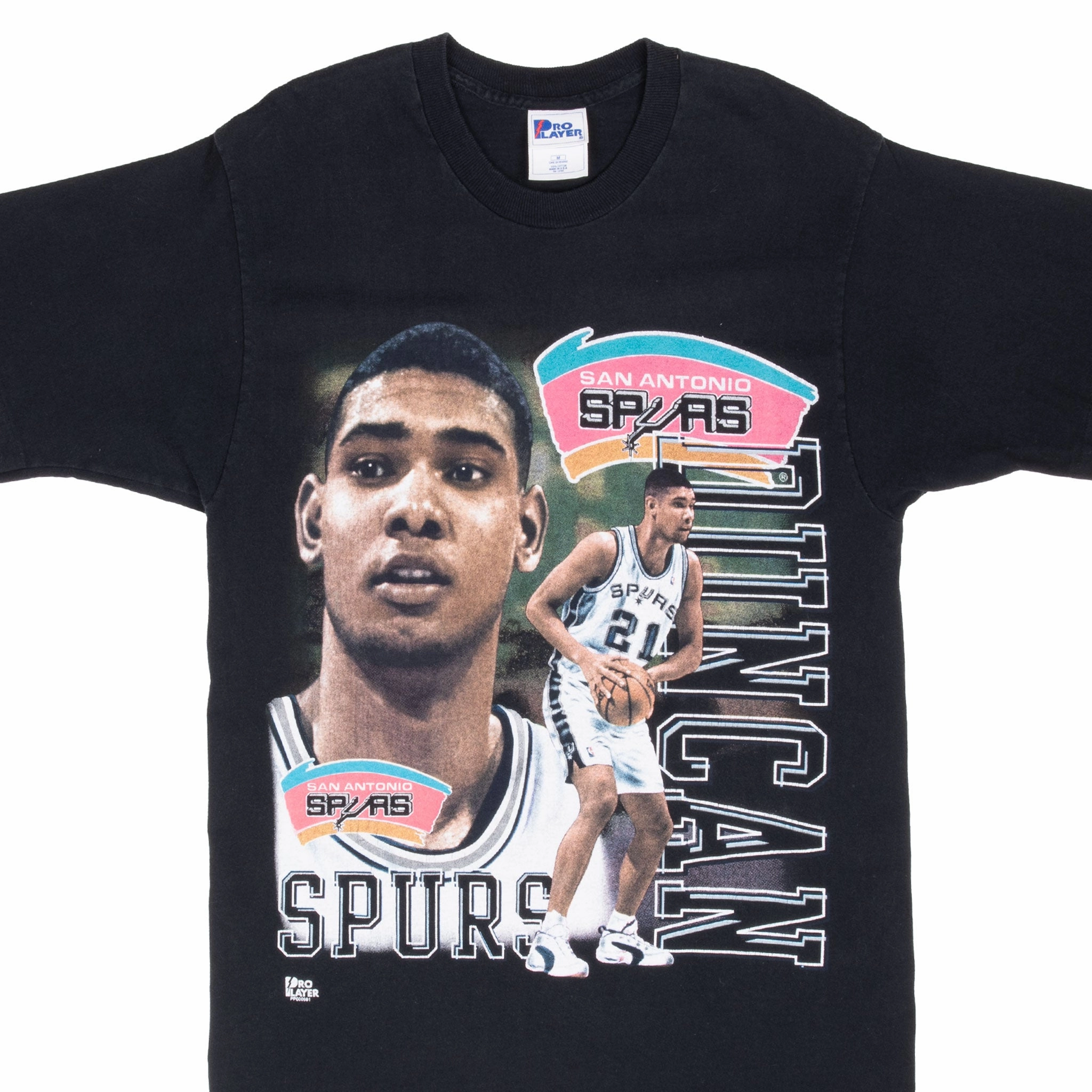 Elegant and Relaxed Abrasion resistant VINTAGE NBA SAN ANTONIO SPURS TIM DUNCAN 1990S TEE SHIRT MEDIUM MADE IN USA