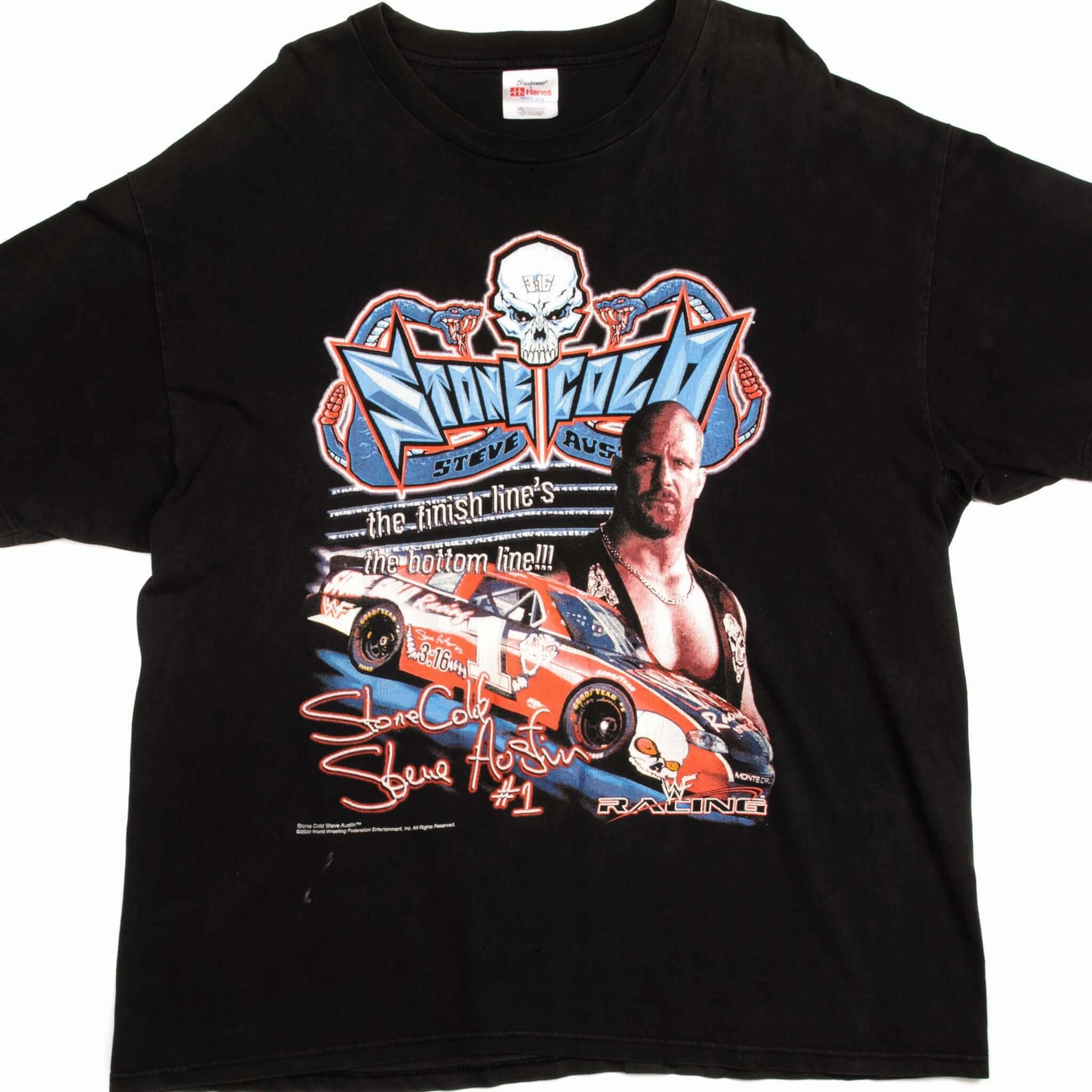 VINTAGE STONE COLD STEVE AUSTIN TEE SHIRT 2000 SIZE XL Stretch Fit