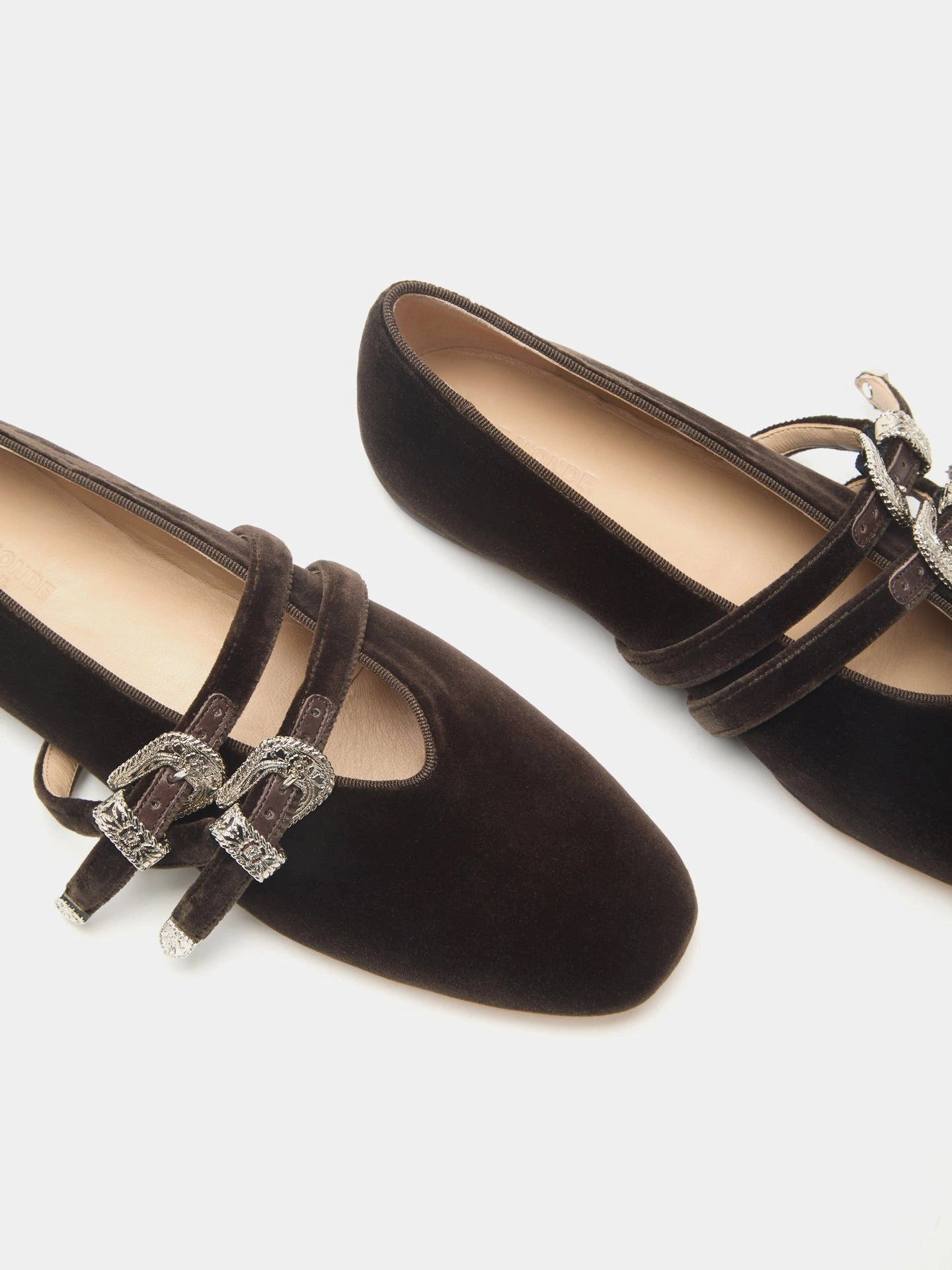 Zero Drop Heel Claudia Slipper / Visone Velvet