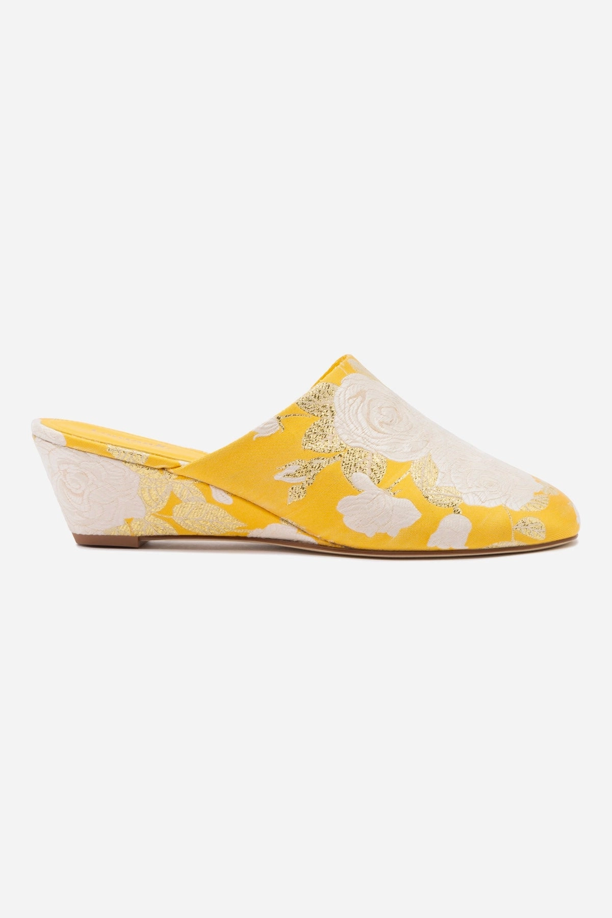 Sunny Mood Larroud?? x Markarian Venice Wedge In Yellow Floral Brocade