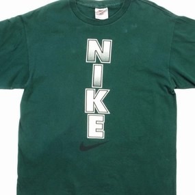 VINTAGE NIKE TEE SHIRT 1990S SIZE MEDIUM MADE IN USA Layered Hem Design ZeroDistressFinish