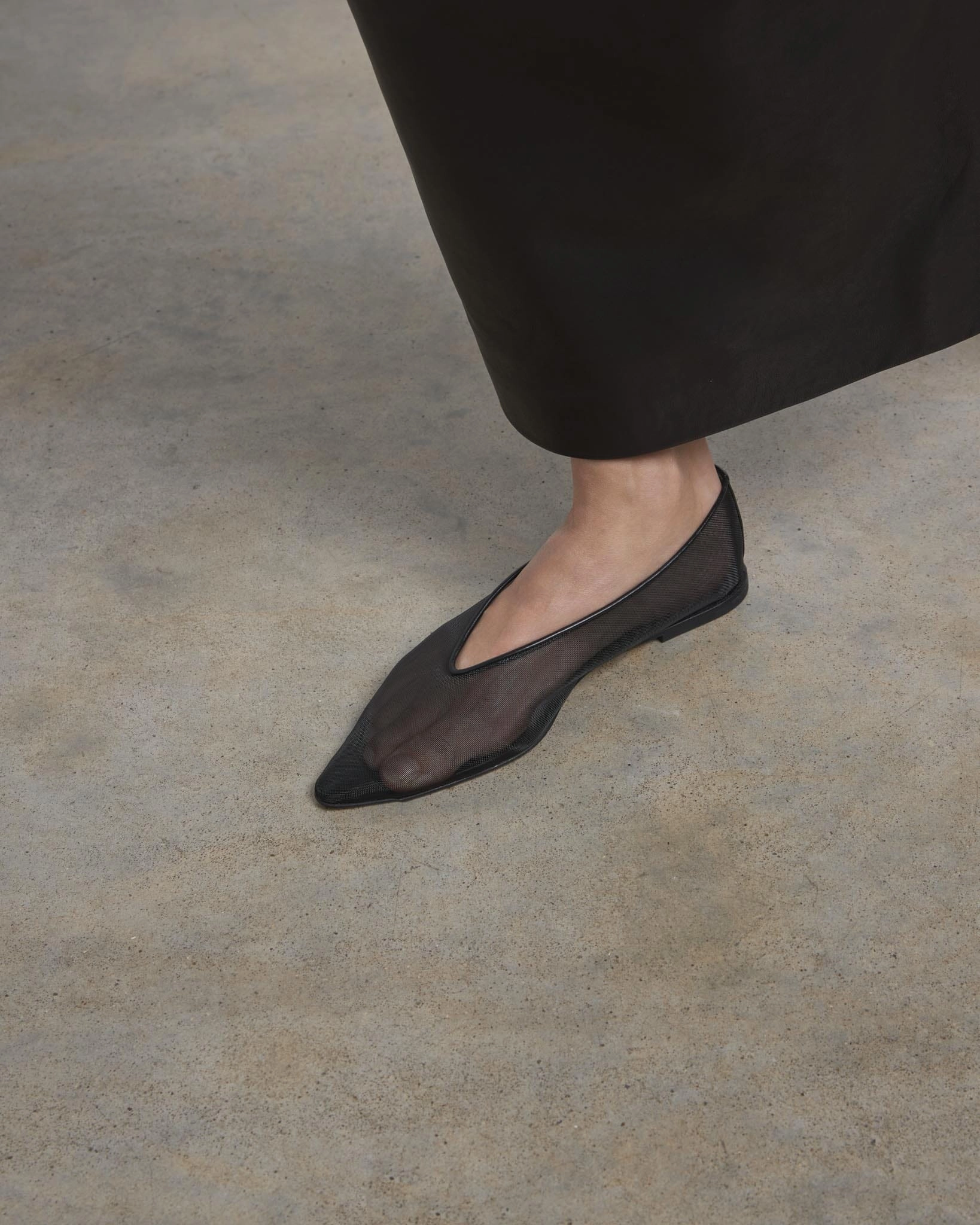 Cozy Sole Topo Flat, Black Mesh