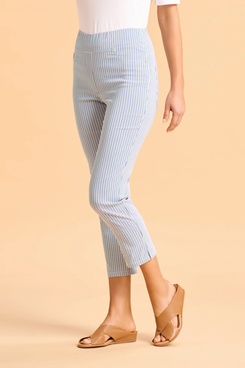 Bengajean? 3/4 Seersucker - Navy & White Stripe Workout-ready