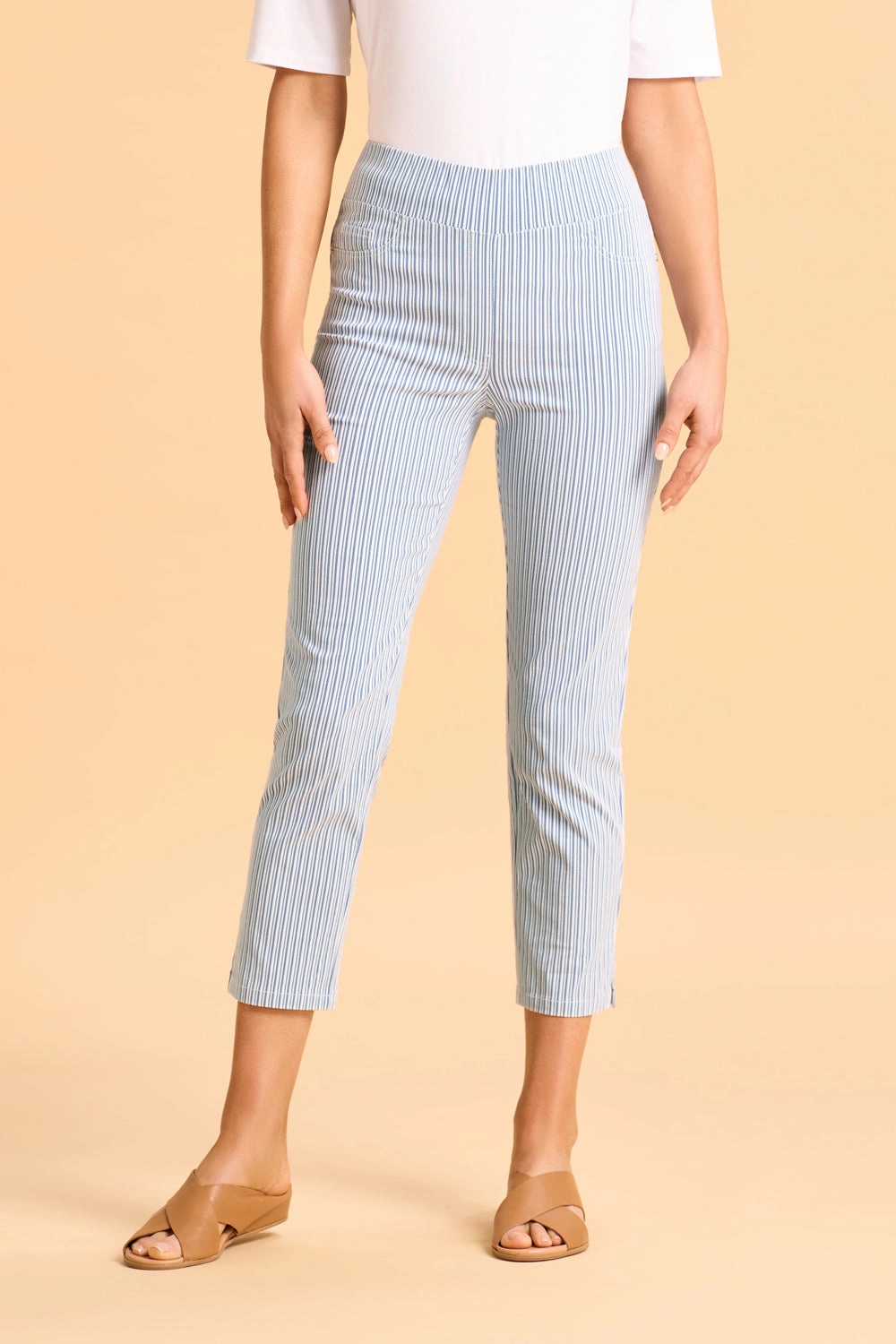 Trail Ready Bengajean? 3/4 Seersucker - Navy & White Stripe