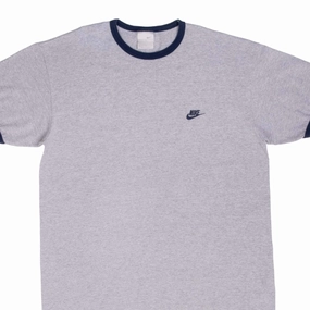 Crew neck classic VINTAGE NIKE CLASSIC SWOOSH GREY TEE SHIRT 2000S LARGE
