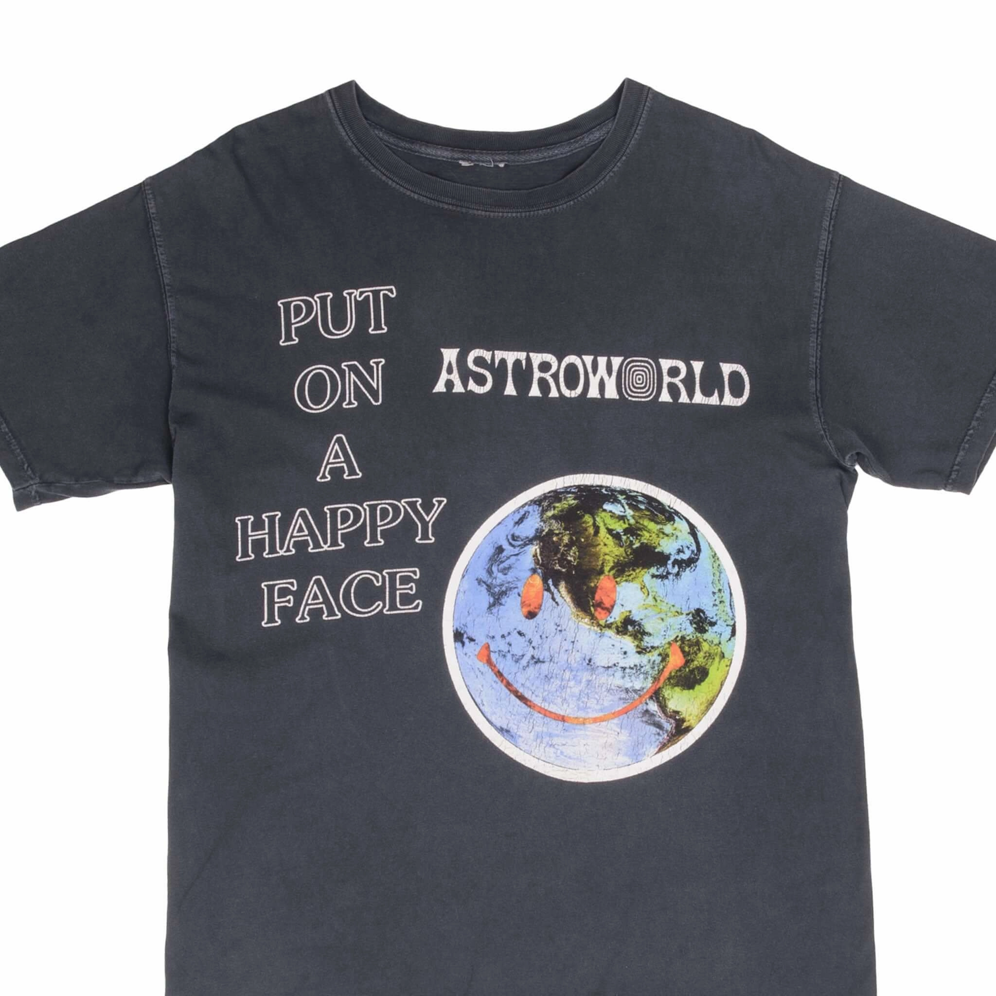 Sporty Style Breathable Layer TRAVIS SCOTT ASTRO WORLD PUT ON A HAPPY FACE 2018 TEE SHIRT SIZE MEDIUM