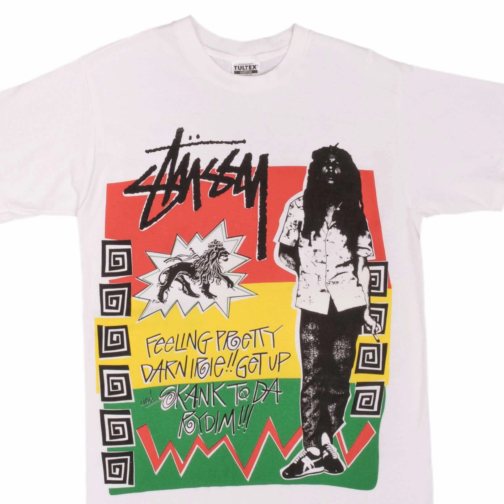 BOOTLEG TEE SHIRT STUSSY BOB MARLEY SIZE MEDIUM SINGLE STITCH hypoallergenic material City Smart