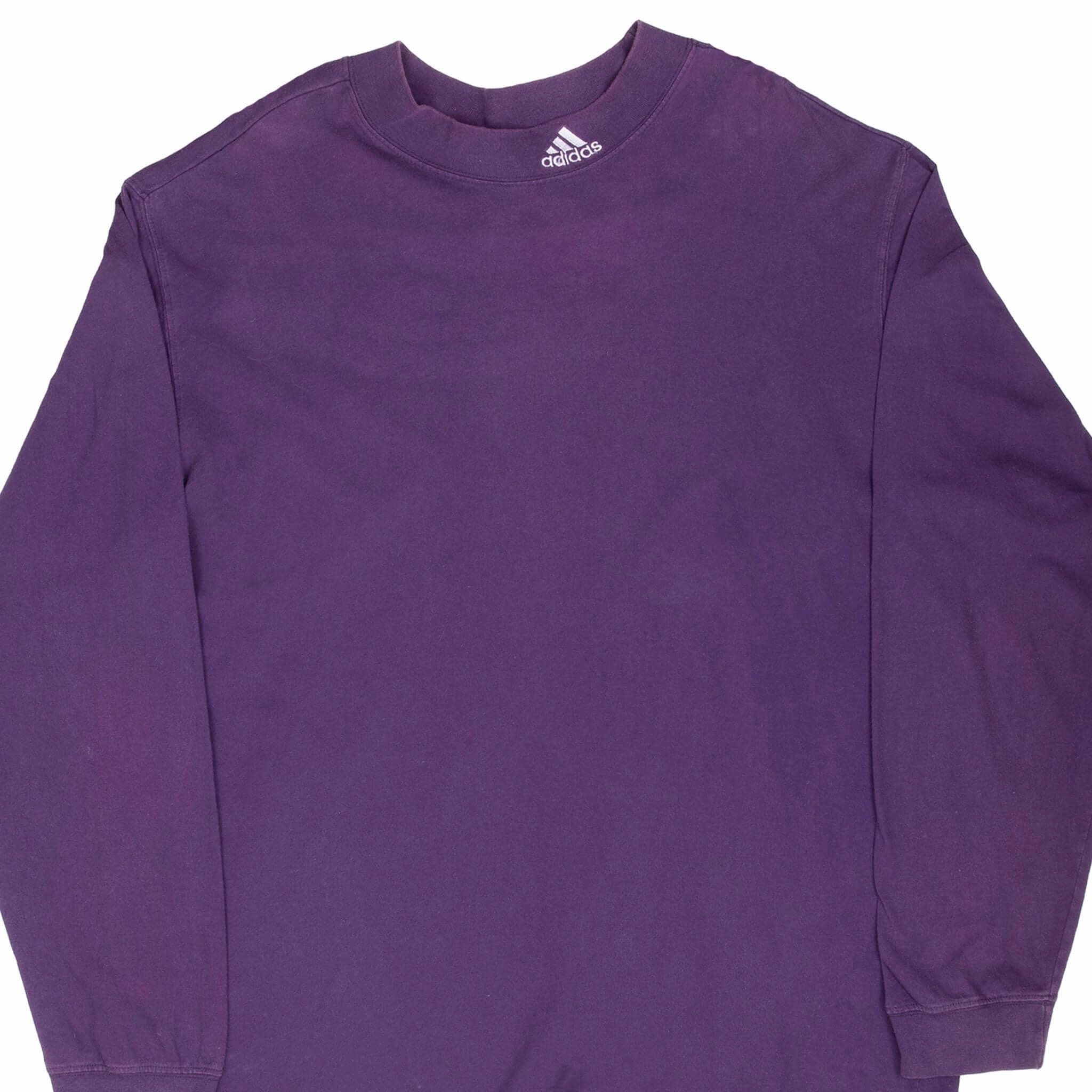 Casual Comfort Look VINTAGE ADIDAS LONG SLEEVE TURTLE NECK PURPLE TEE SHIRT 1990S 2XL MADE IN USA