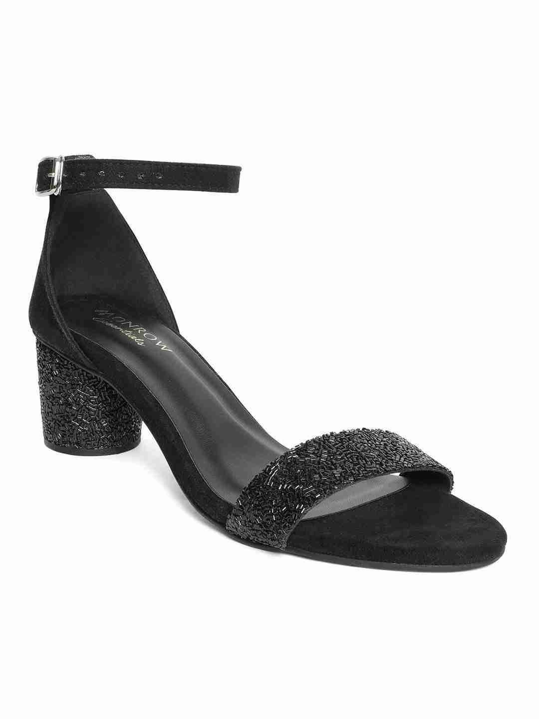 Chunky Heels Breathable mesh Saylor Black Block Heel
