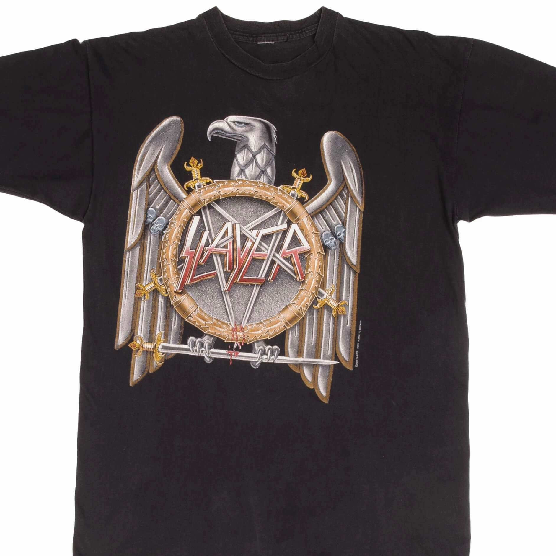 VINTAGE SLAYER EUROPEAN TOUR 1990 TEE SHIRT SIZE LARGE Rayon blend