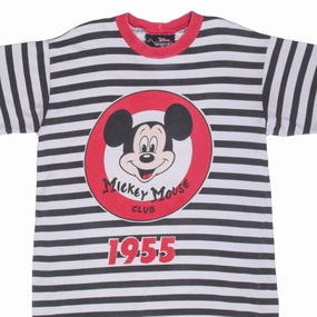 Cozy Flex OekoTexCertified VINTAGE DISNEY MICKEY MOUSE CLUB 1955 STRIPPED TEE SHIRT 1990S LARGE