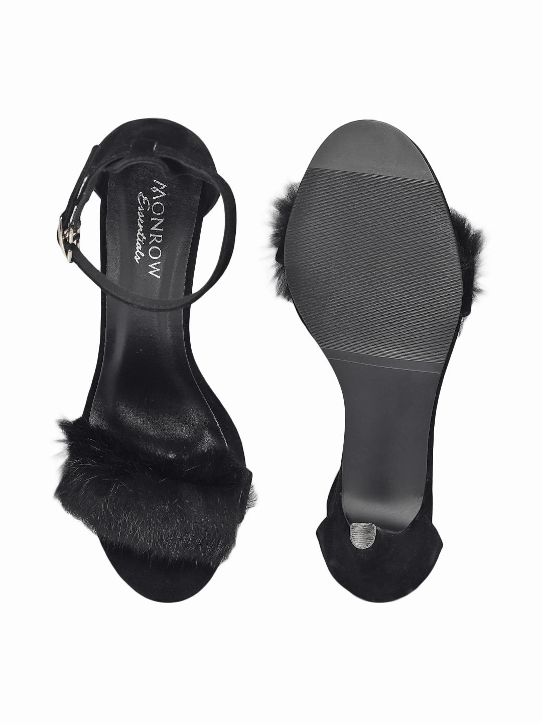 Professional Heels LBB Black Fur Kitten Heel