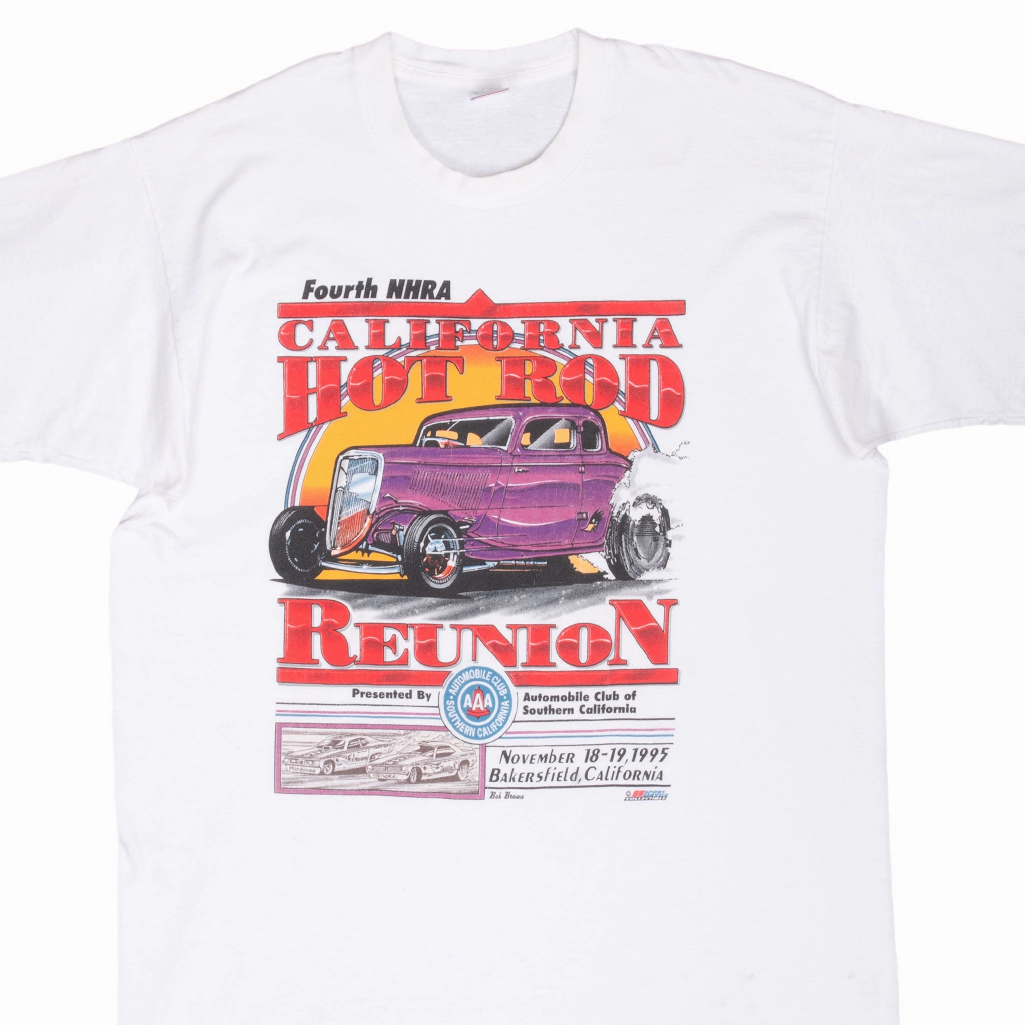 VINTAGE NHRA HOT ROD REUNION BAKERSFIELD 1995 TEE SHIRT XL MADE IN USA Pre Shrunk Fabric Versatile Style