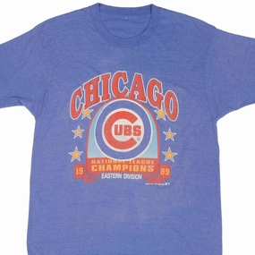 VINTAGE MLB CHICAGO CUBS CHAMPIONS 1989 TEE SHIRT SIZE MEDIUM MADE IN USA Fresh Outfit