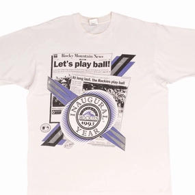 VINTAGE MLB COLORADO ROCKIES INAUGURAL YEAR 1993 TEE SHIRT LARGE MADE IN USA Perfect Style